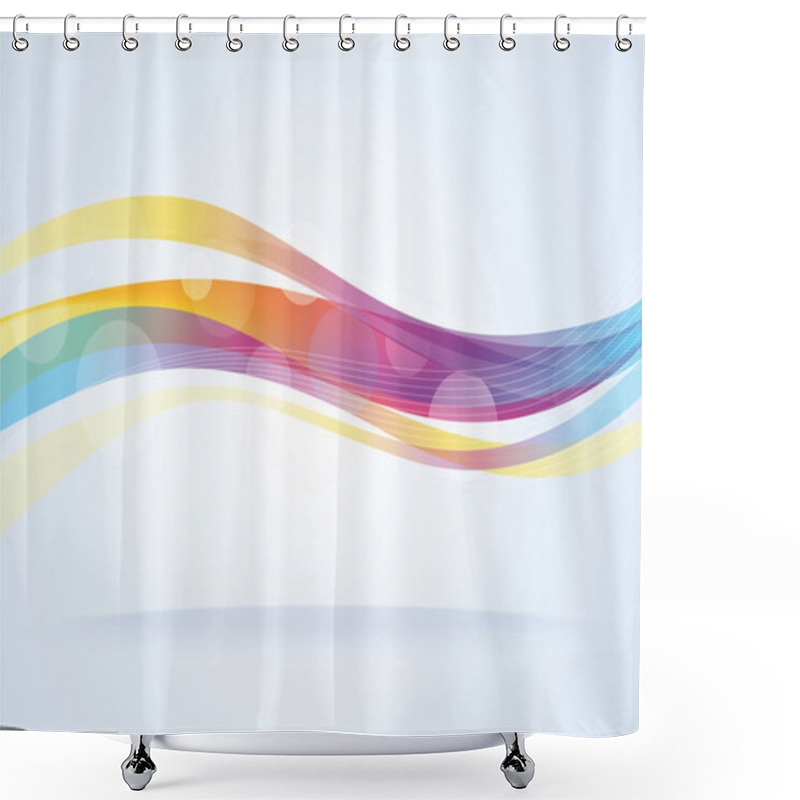 Personality  Abstract Vector Wave Background Shower Curtains