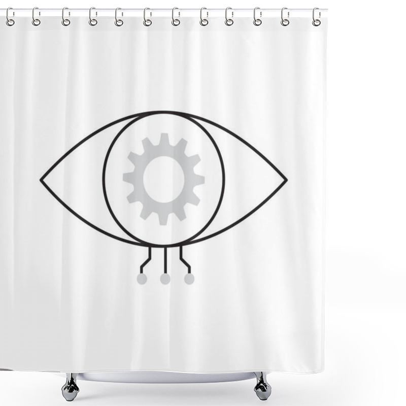 Personality  Artificial Intelligence Vision Eye Vector Icon Design, Computer Vision, AI, Deep Learning, Image Recognition Shower Curtains