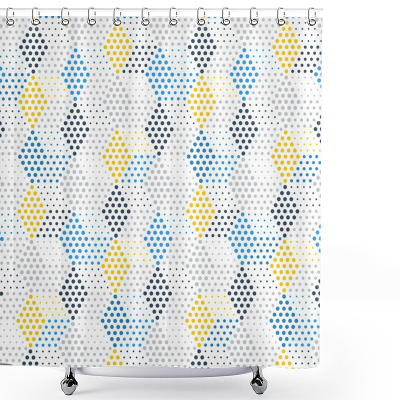 Personality  Elegant Dotted Cubical Pattern Shower Curtains