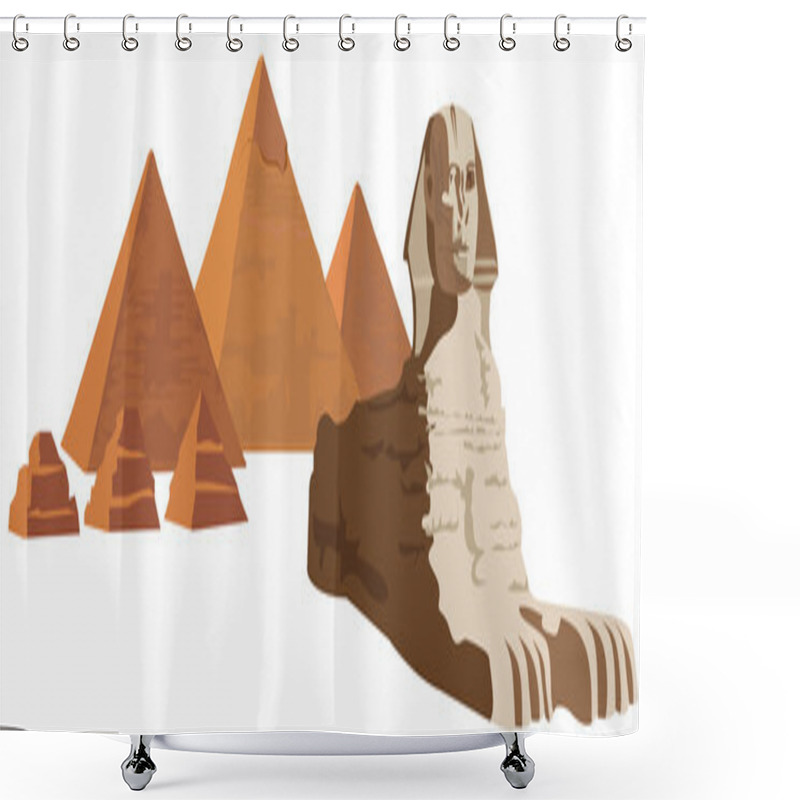 Personality  Sphinx And The Pyramids Shower Curtains