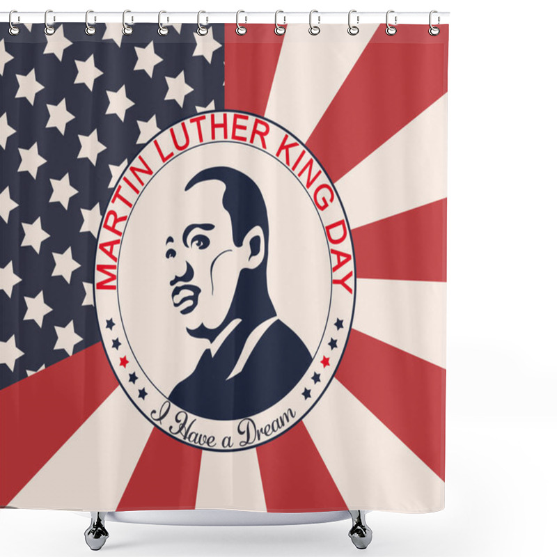 Personality  Illustration For Martin Luther King Day On White Background. Federal Holiday In USA Shower Curtains