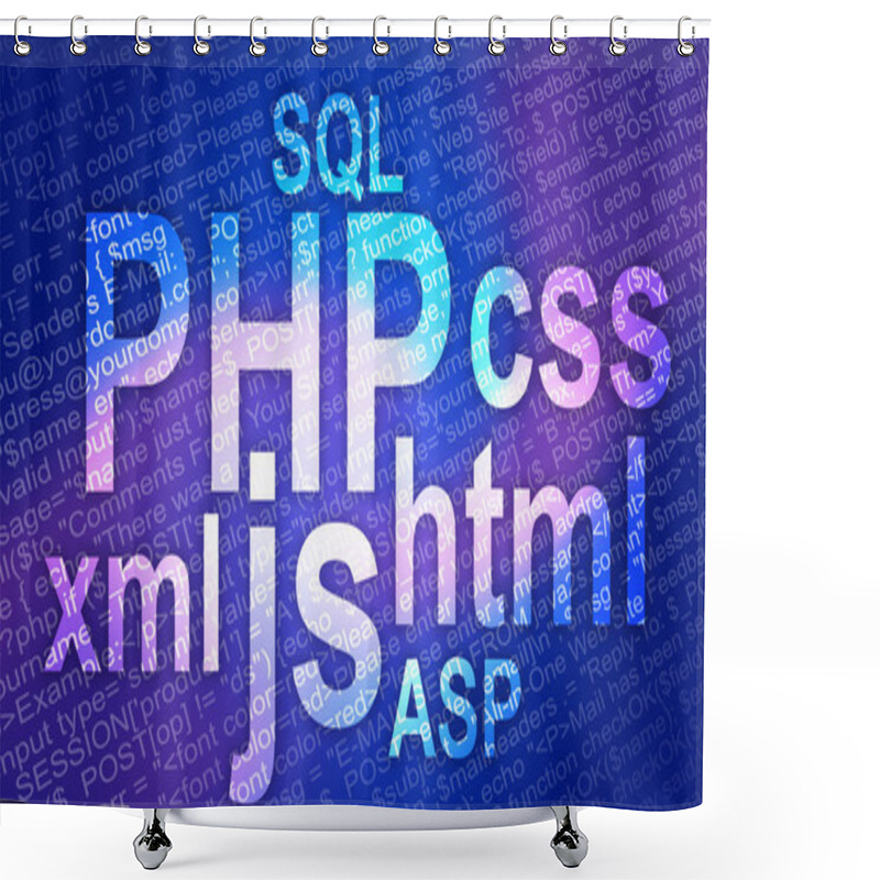 Personality  Abstract Background With Programming Language Extensions Shower Curtains