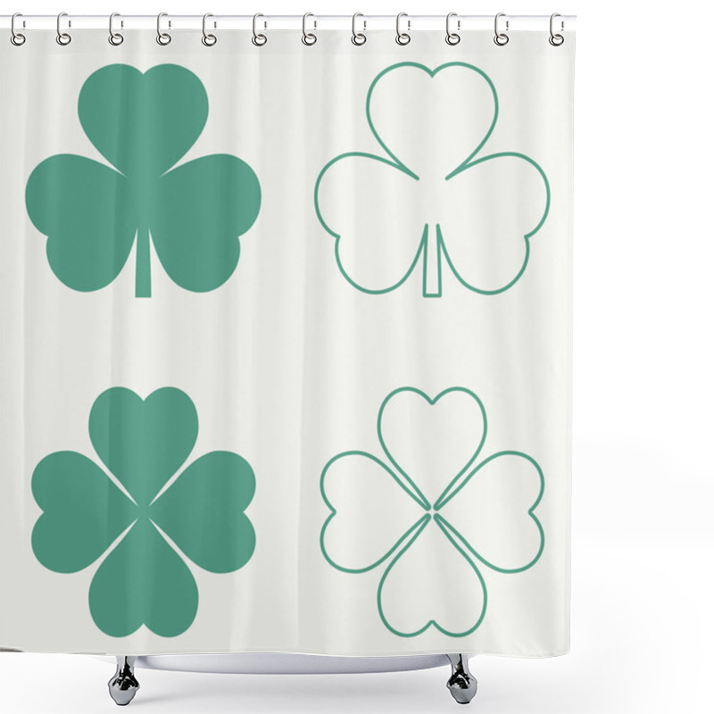 Personality  Clover Leaf Icons Shower Curtains