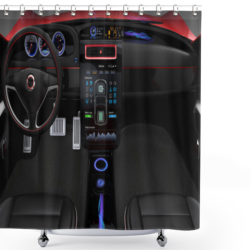 Personality  Electric Car Multimedia Interface Design Concept. Shower Curtains