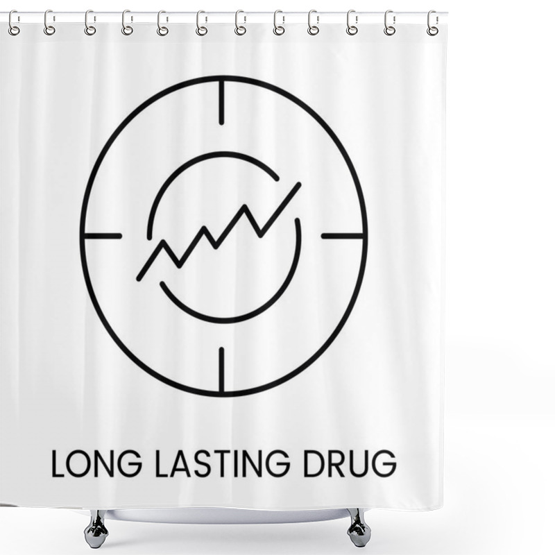 Personality  A Circular Chart With An Upward Graph Icon In Vector, Representing Growth And Long Lasting Drug Effectiveness, With An Editable Stroke Shower Curtains