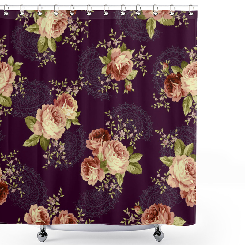 Personality  Rose Flower Pattern, Shower Curtains