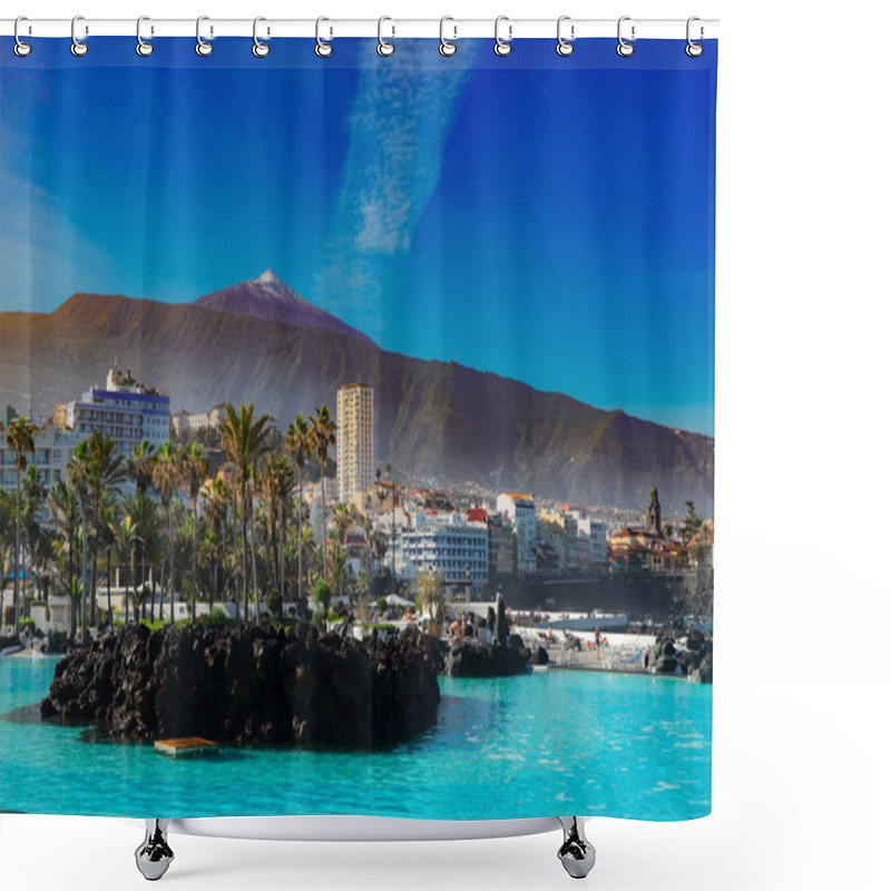 Personality  Skyline Of Puerto Cruz, Tenerife, Spain Shower Curtains