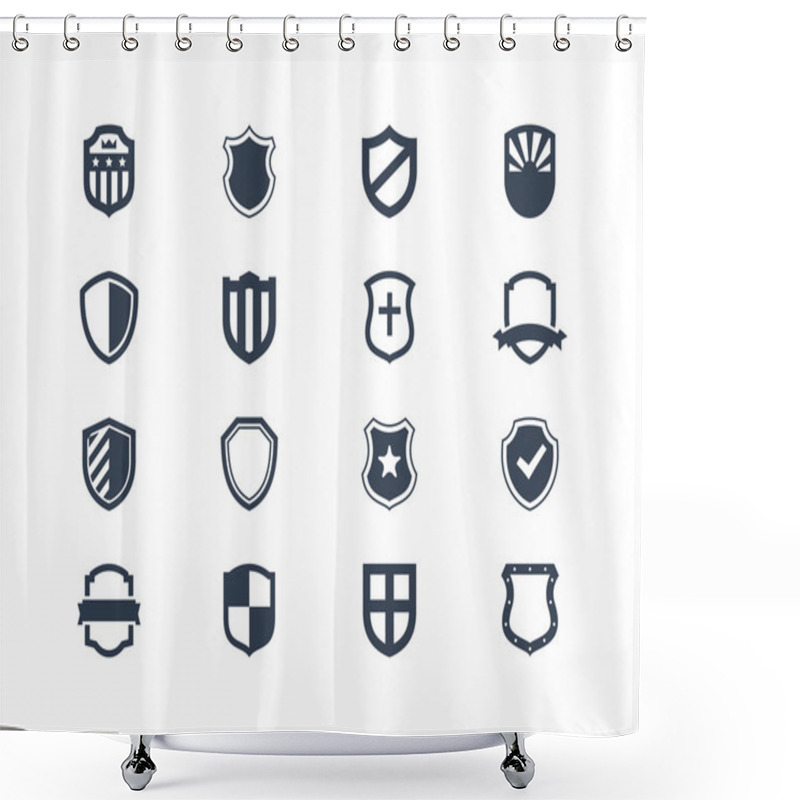 Personality  Shield Icons Shower Curtains