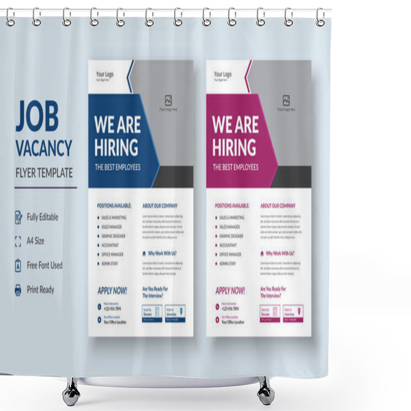 Personality  Job Vacancy Flyer Template, We Are Hiring Job Flyer Template Shower Curtains