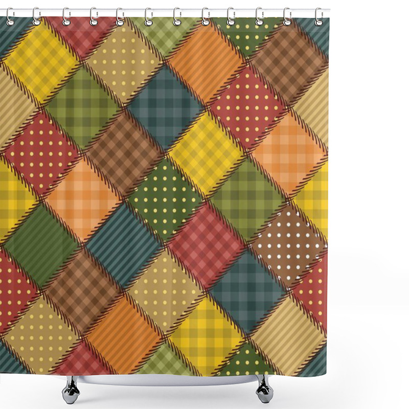 Personality  Patchwork Background With Different Patterns Shower Curtains