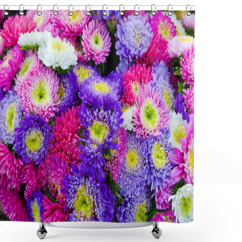 Personality  Beautiful Flower Bouquet At Farm Market Shower Curtains