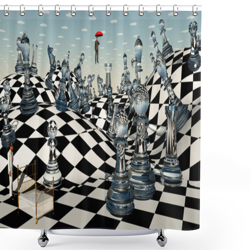 Personality  Fantasy Chess Concept Background Shower Curtains