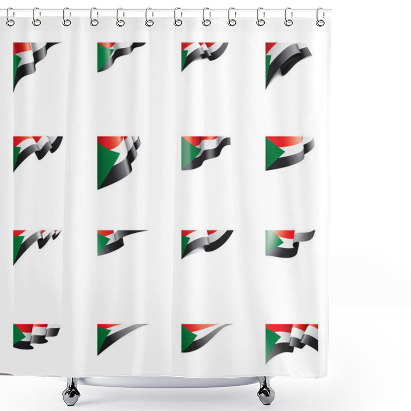 Personality  Sudan Flag, Vector Illustration On A White Background Shower Curtains