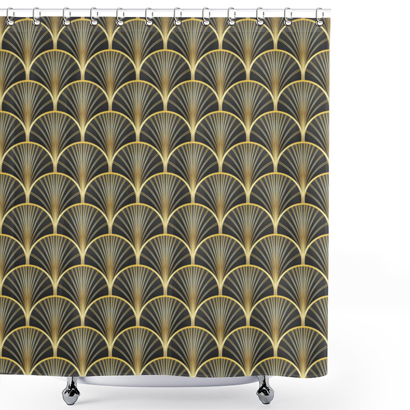 Personality  Art Deco Seamless Pattern. Geometric Decorative Texture. Vector Illustration. Shower Curtains