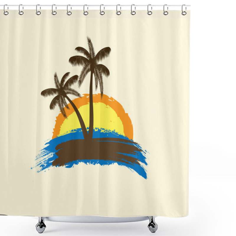 Personality  Grunge Tropical Background Shower Curtains