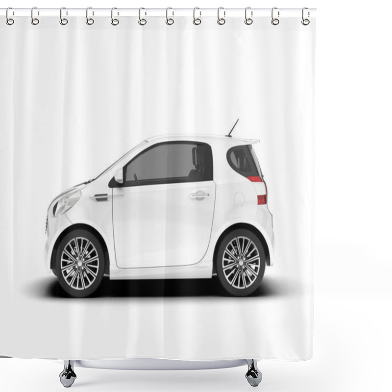 Personality  White Sport Car Isolated On White Background. 3d Rendering - Illustration Shower Curtains