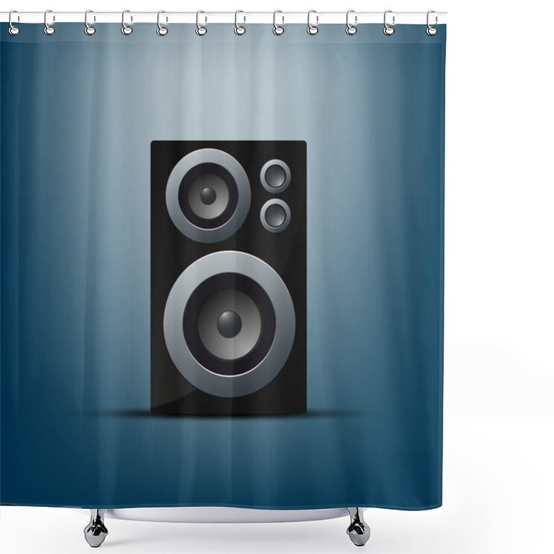 Personality  Musical Speaker Vector Illustration Shower Curtains