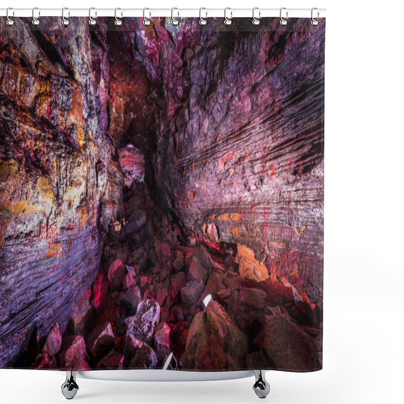 Personality  Raufarholshellir - May 04, 2018: Raufarholshellir Lava Tunnels, Iceland Shower Curtains