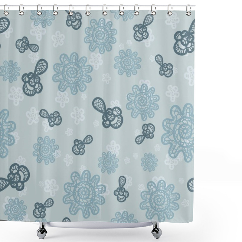 Personality  Background Pattern With Vector Lace Elements Shower Curtains