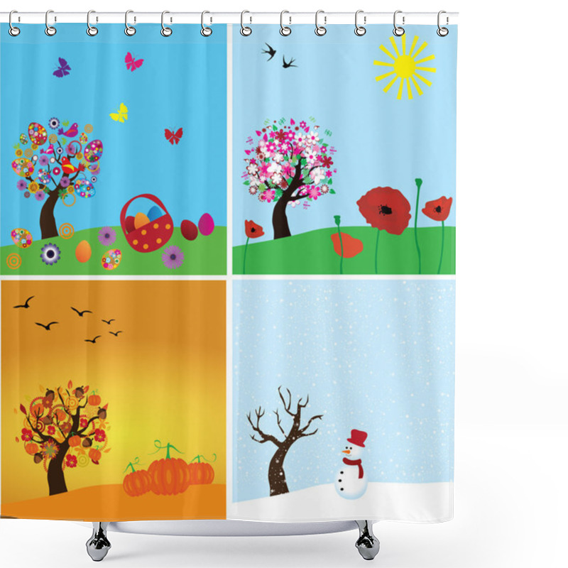 Personality  4 Seasons Shower Curtains