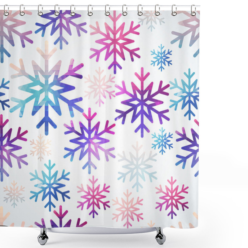 Personality  Vector Snowflakes Pattern. Abstract Snowflake Of Geometric Shape Shower Curtains