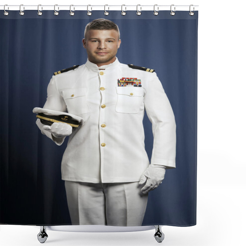 Personality  Handsome Captain Sea Ship Shower Curtains