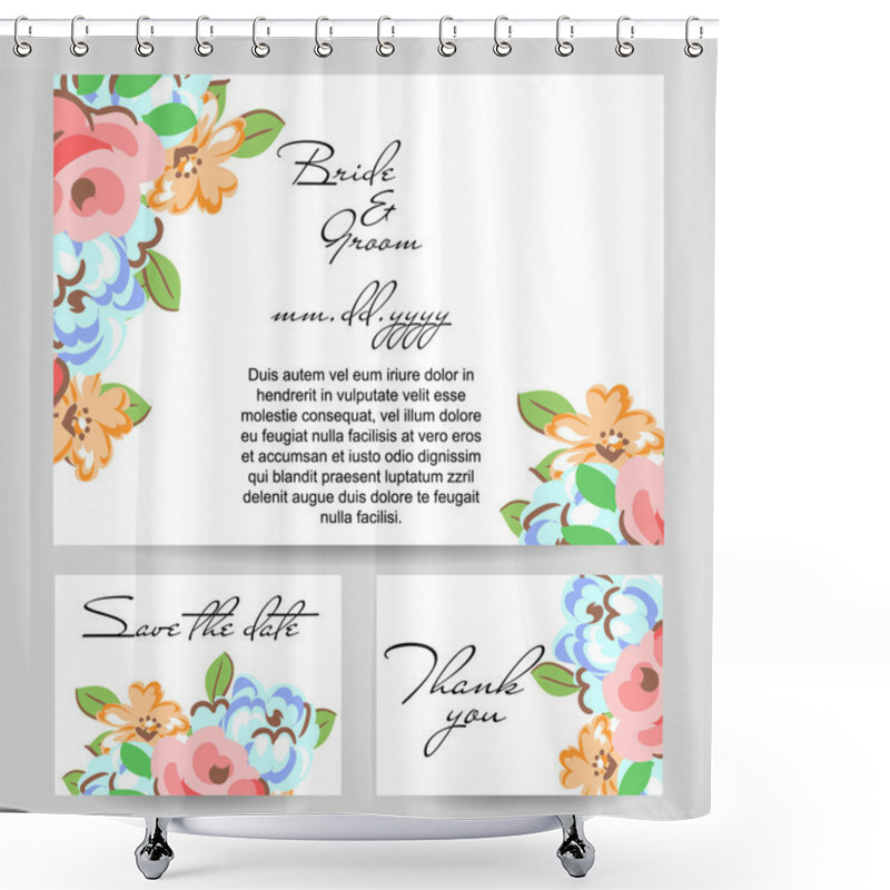 Personality  Blooming Floral Ornament Shower Curtains