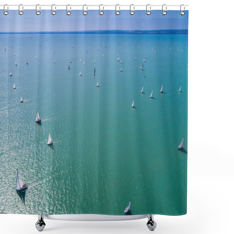 Personality  White Sail Boats  Shower Curtains