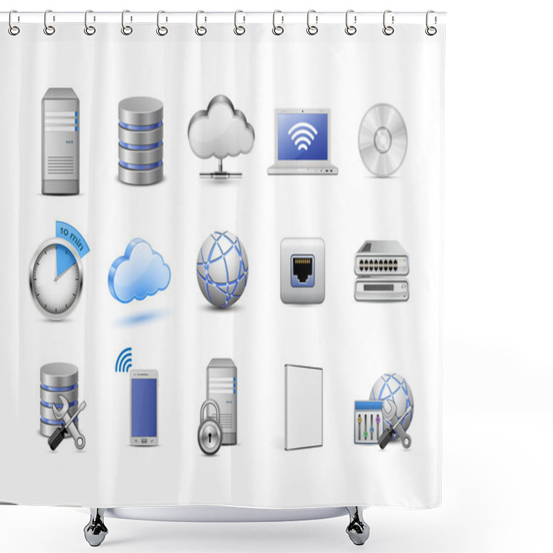 Personality  Network Devices And Computing Icons Shower Curtains