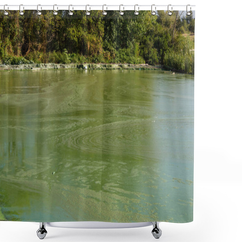 Personality  Toxic Algae Of Water . Ecological Catastrophy. Shower Curtains