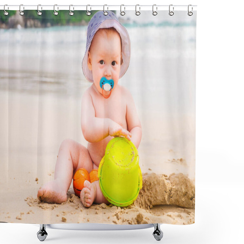 Personality  Boy On The Beach Shower Curtains