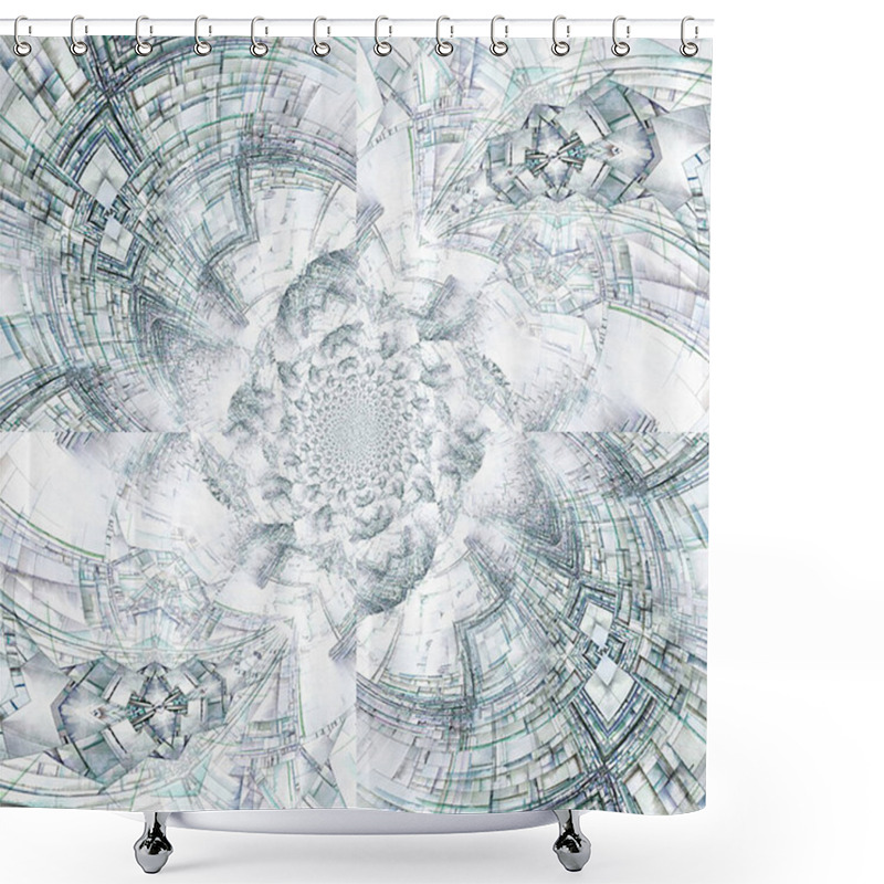 Personality  Abstract Fractal Pattern On A White Background. Digital Design. Graphic Elements For Creative Artwork Shower Curtains