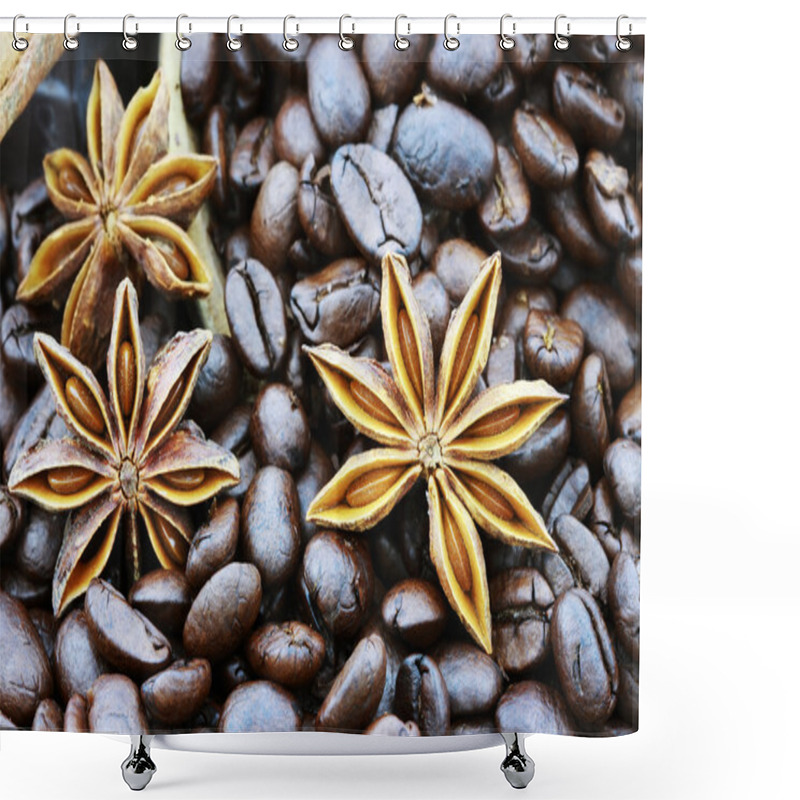 Personality  Star Anise And Coffee Beans Shower Curtains