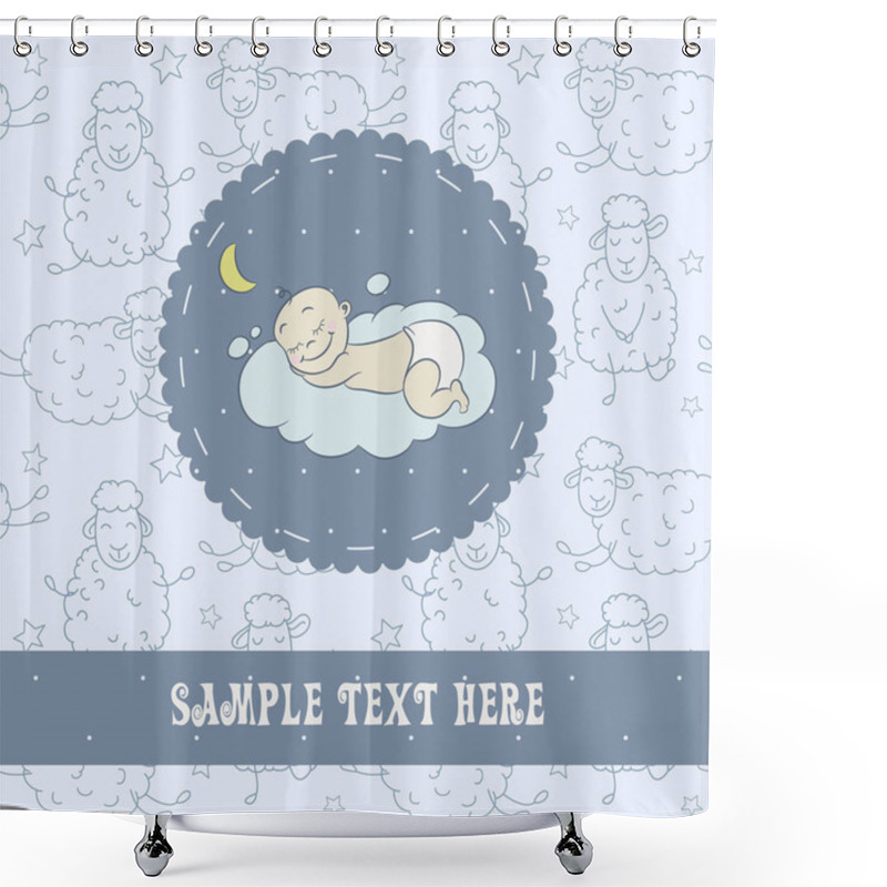 Personality  Baby Sleeping On A Cloud Shower Curtains