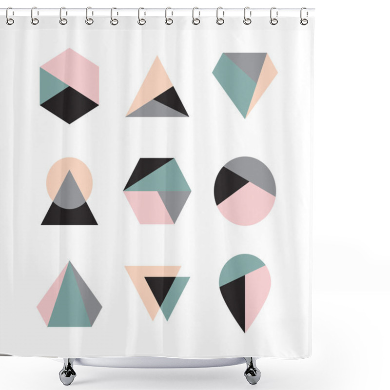 Personality  Geometric Logo Design Shower Curtains