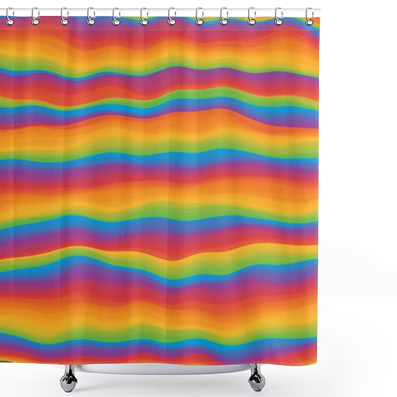 Personality  Hippie Psychedelic Vivid Rainbow Background. Iridescent Gradient. Vector Illustration Shower Curtains