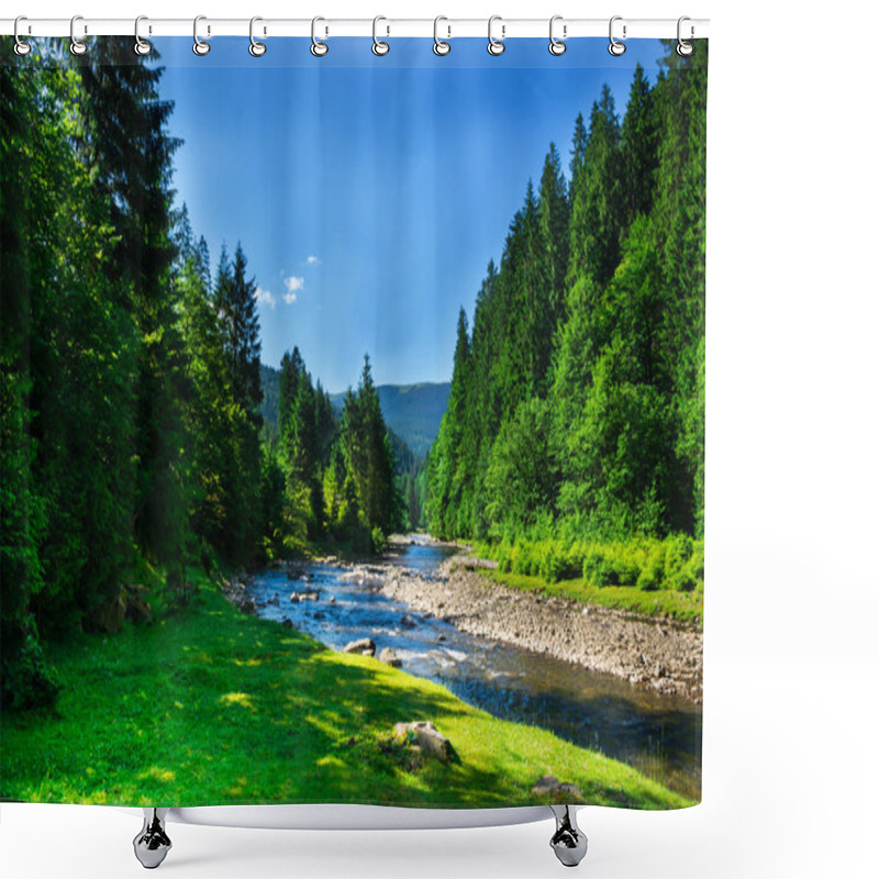 Personality  Mountain River Shower Curtains