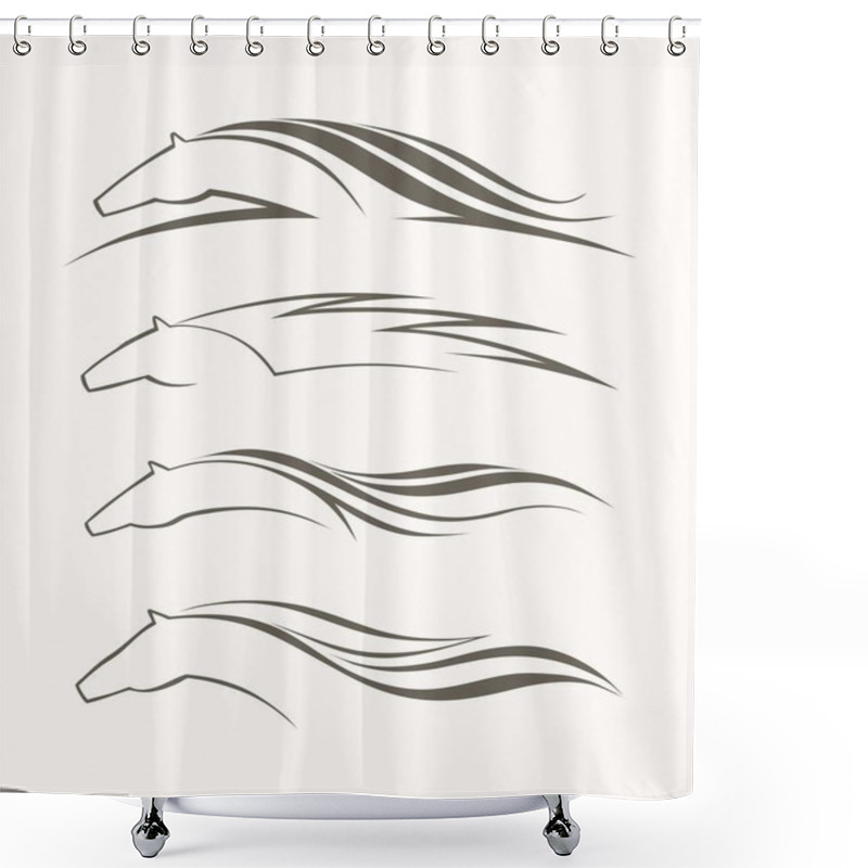 Personality  Horse Symbol Vector Shower Curtains