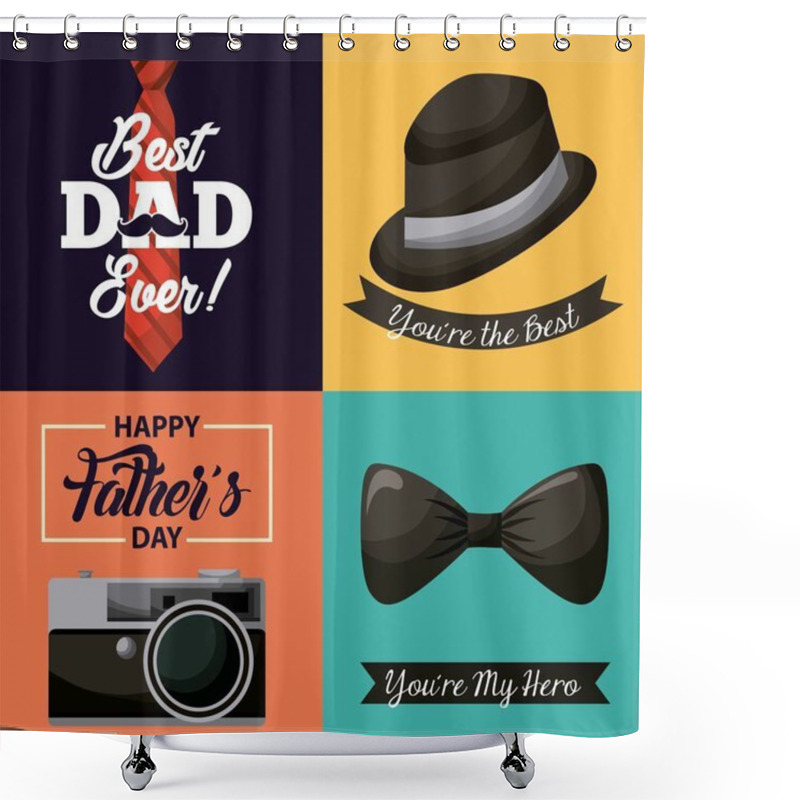 Personality  Happy Fathers Day Shower Curtains