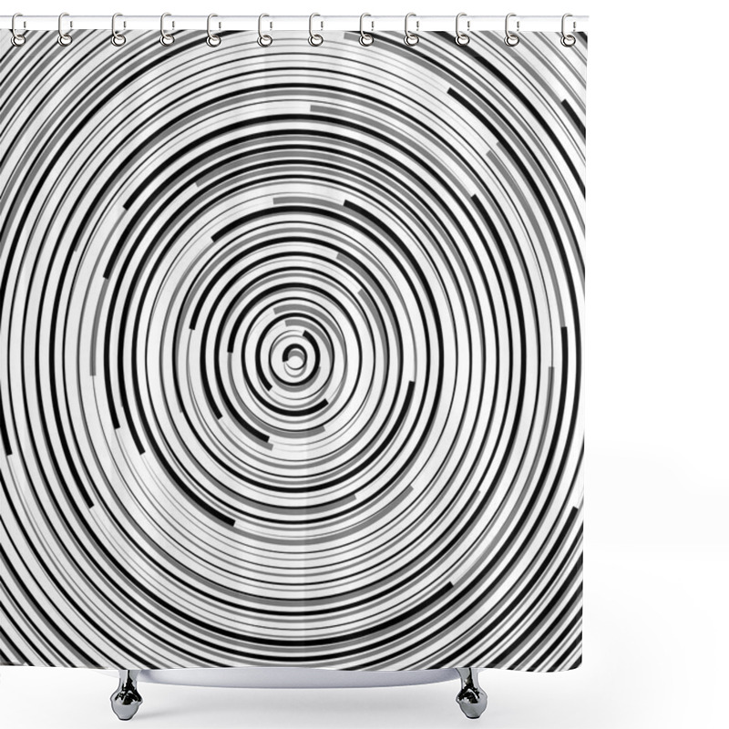 Personality  Circular Ripple Pattern, Concentric Circles  Shower Curtains