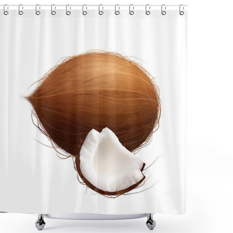 Personality  Realistic Coconut Exotic Composition Shower Curtains