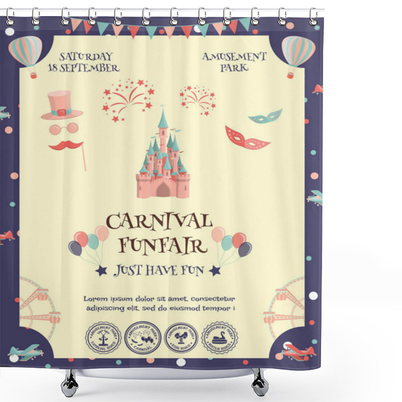 Personality  Poster Amusement Park Shower Curtains