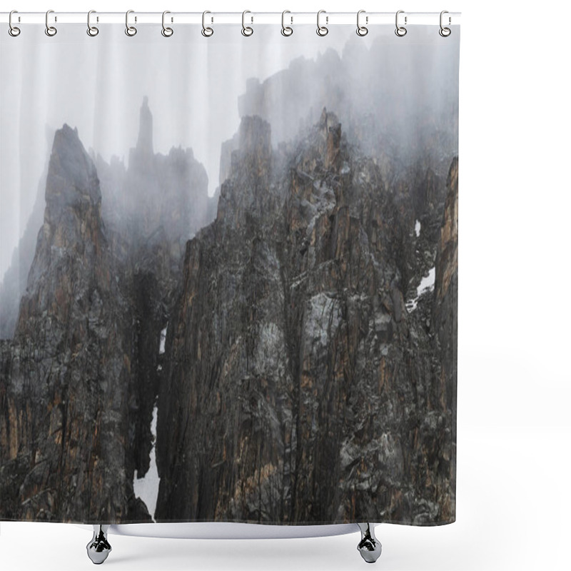 Personality  Mountain Landscape With Rocks Shower Curtains