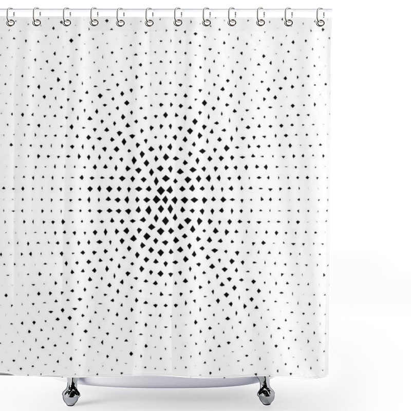 Personality  Halftone Dotted Background. Halftone Effect Vector Pattern. Distorted Dots Isolated On The White Background. Shower Curtains