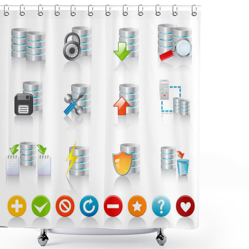 Personality  Database Icons Shower Curtains