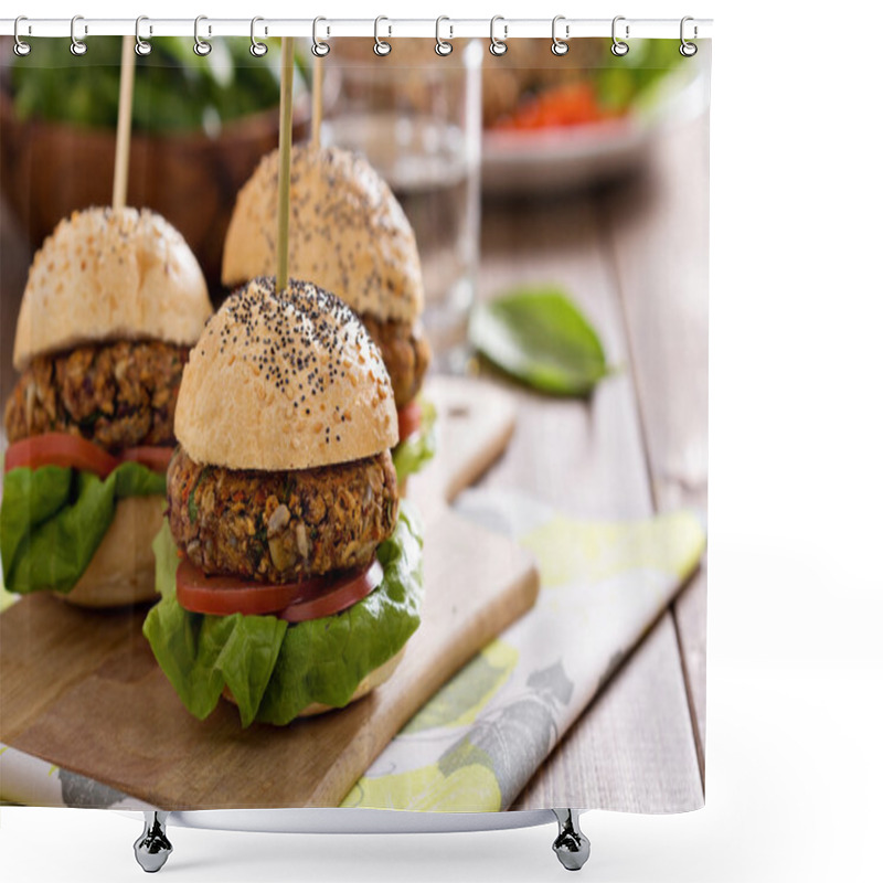 Personality  Vegan Burgers With Beans And Vegetables Shower Curtains