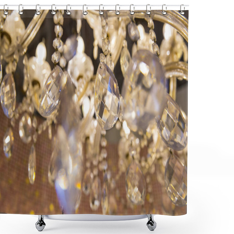 Personality  Close Up On Ancient Crystal Chandelier  Shower Curtains