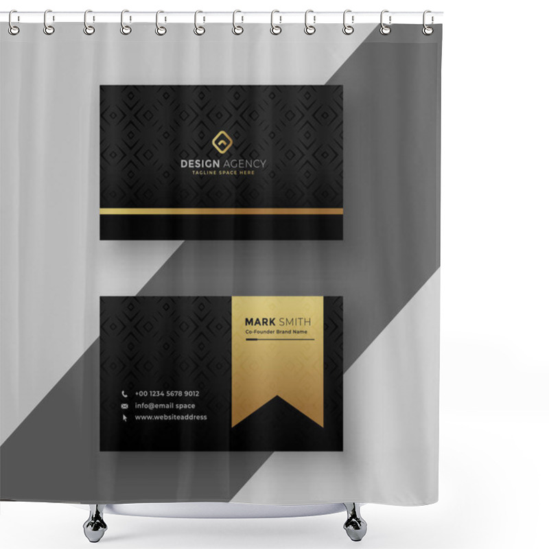 Personality  Stylish Black And Golden Business Card Design Shower Curtains