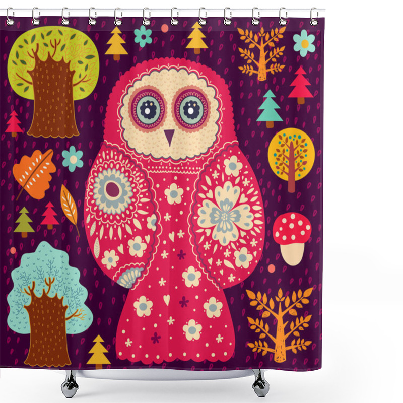 Personality  Background Wiht Owls Shower Curtains