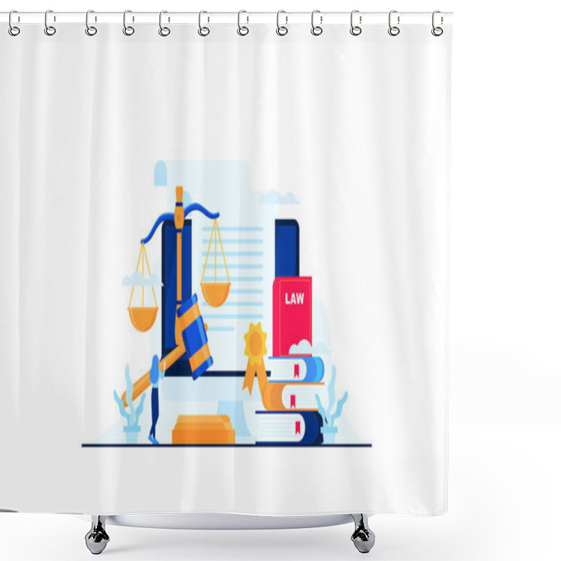 Personality  Legal Judgment Vector Illustration Concept Template Background Can Be Use For Presentation Web Banner UI UX Landing Page Shower Curtains